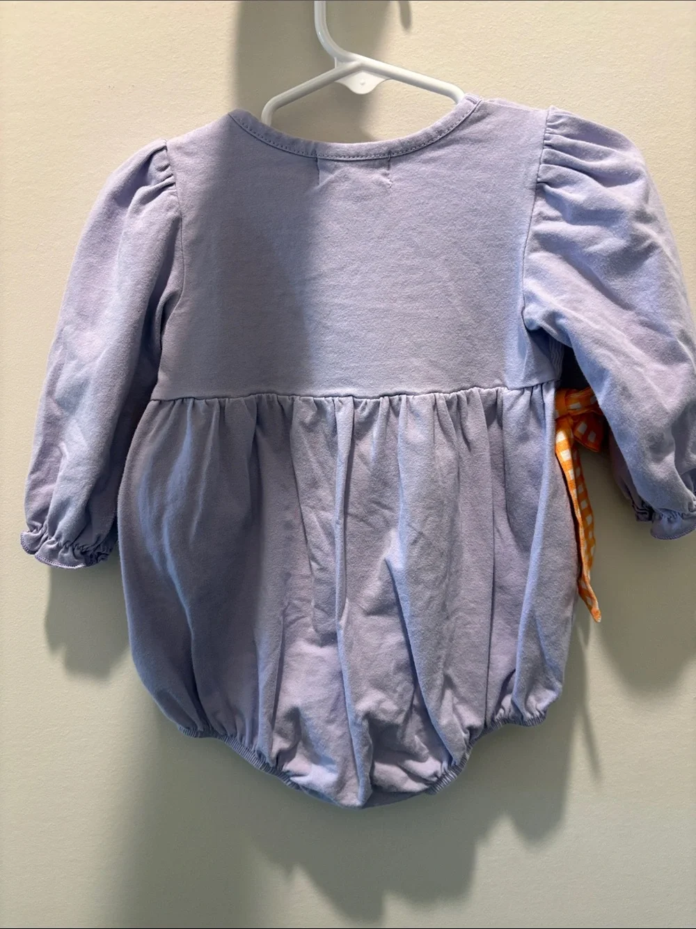 Girls Halloween/Fall One-Piece Bubble with Orange Gingham Bows